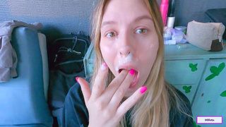 Неожиданный финал: лицо в сперме после страстного секса