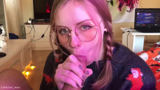 Страстный финал на лице милой сводной сестры