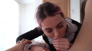 Last wish of sick husband - deep blowjob from beautiful wife. Played with husband's cock.mp4