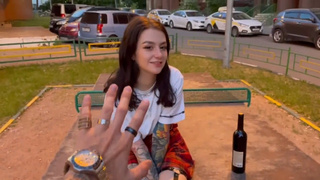 Страстный минет на крыше с доминированием