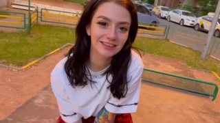 Страстный минет на крыше с доминированием