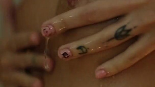 SKIP Girl playing with wax in the shower.mp4