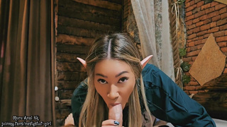 Эльфийка в горячем анальном порно на Хэллоуин