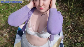 Страстный минет в парке и жесткий секс на природе