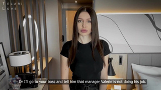 Страстный секс с админшей отеля за бардак в номере