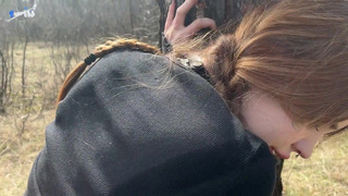 Дикий лесной секс: кончил в нее без презерватива