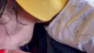 Автостопщица отсасывает и трахается с незнакомцем