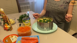 Note To Housewives. Stepmother Prepares A Holiday Salad - 2160p