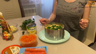 Note To Housewives. Stepmother Prepares A Holiday Salad - 2160p