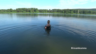Squirt In A Public Place. Swimming In The Lake With Clothes On