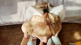 Kitty loves milk from the cock very much.mp4