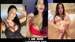 Hot MILF shows her legs and asks to cum on them