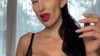 Hot MILF smokes. Dirty talk