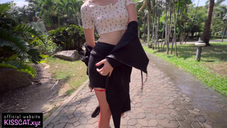 4k Public Agent - Russian Teen Flashing & Blowjob with Cum Mouth with Play ⧸ Kiss Cat